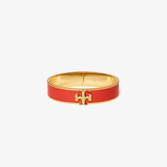 Tory Burch Kira Enamel Bracelet Poppy Red  Org $148 NWT - Picture 2 of 6